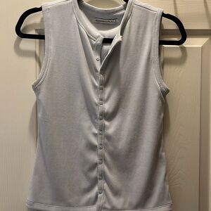 A&F Button front ribbed tank top